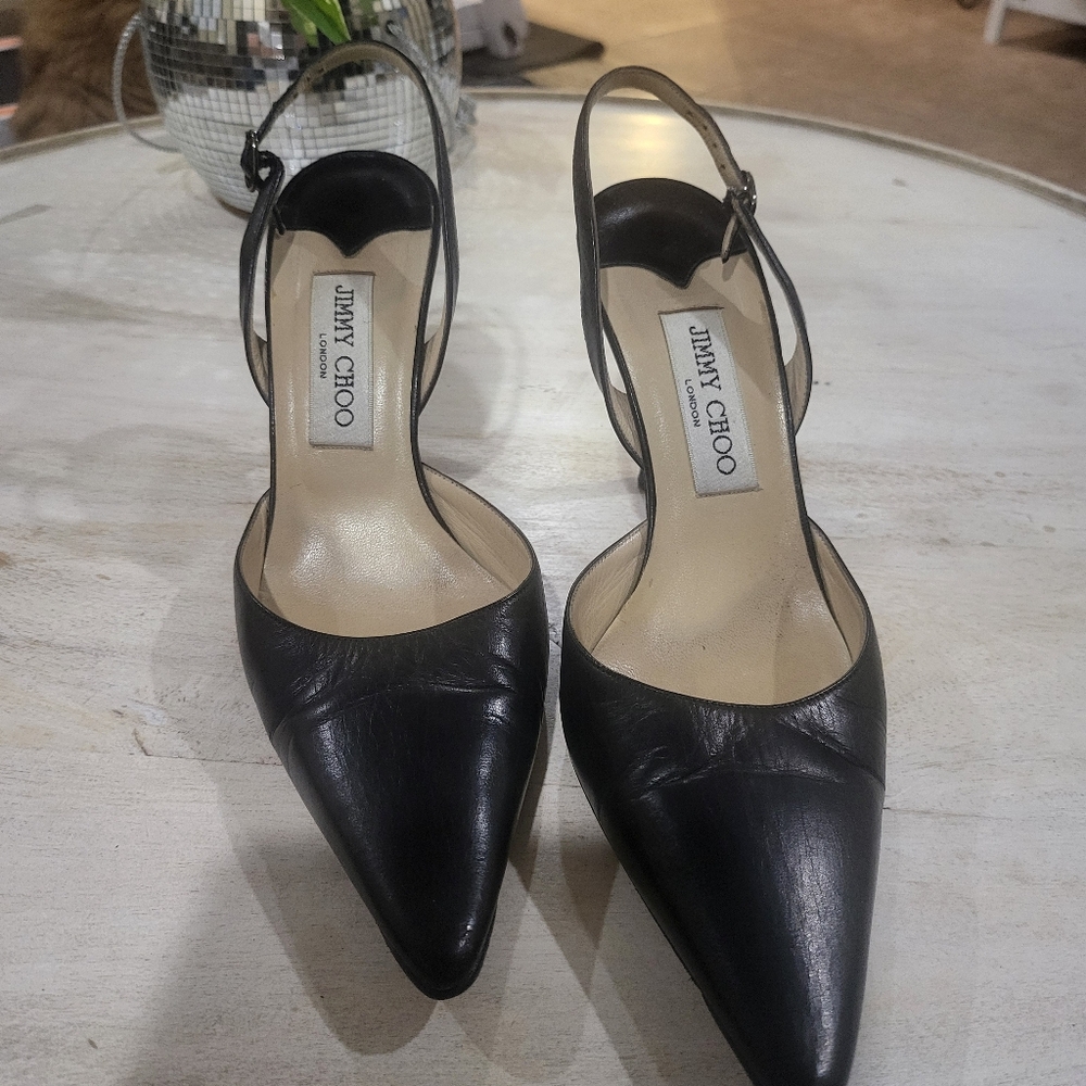 Jimmy Choo Black Women's Slingback Heels